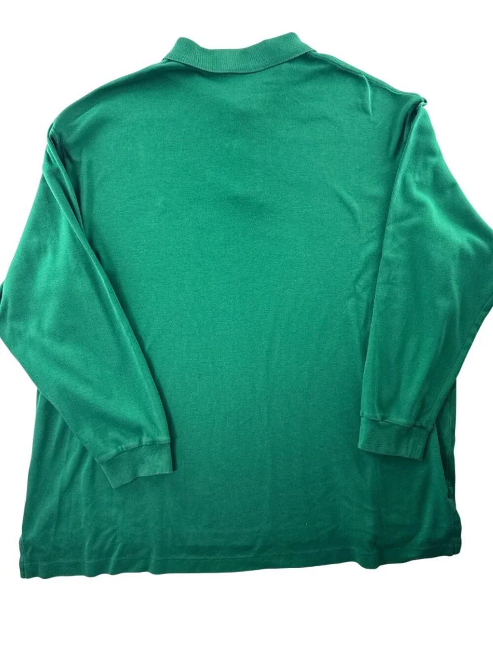 Polo Ralph Lauren Polo Shirt Men's 2XB Big Green Long Sleeve 100% Cotton Preppy